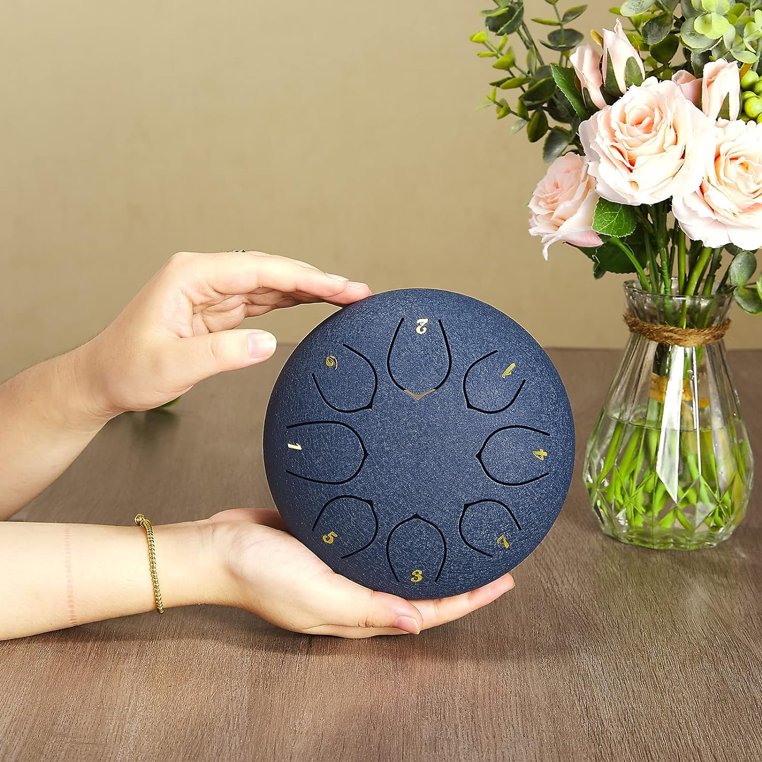 6 Inch 8 Tone Chakra Drum (Navy Blue)