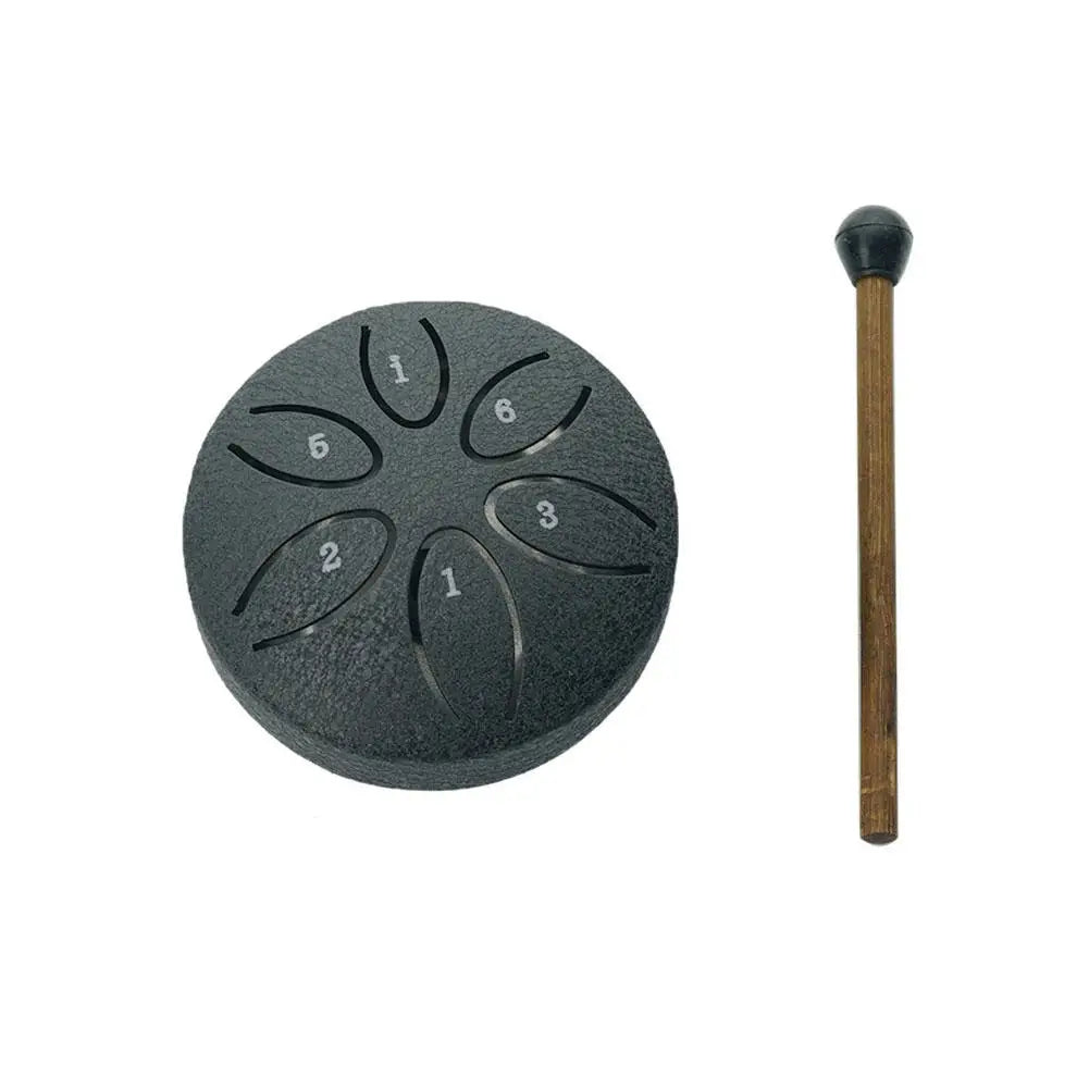 3 Inches Steel Tongue Drum 6 Notes Hand Held Ethereal Drum Zen Meditation Tools Spirit Exercise Percussion Instrument Toys