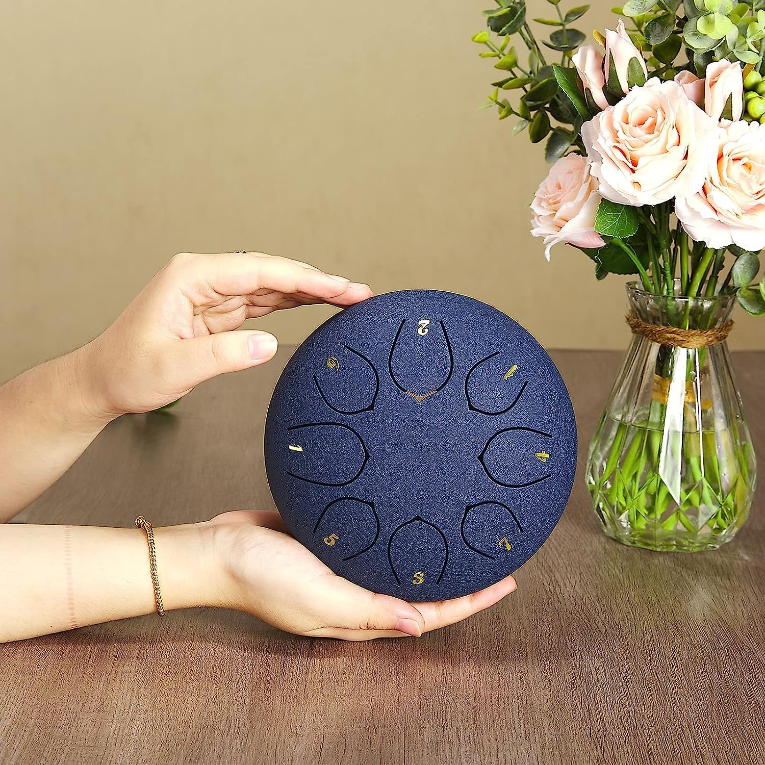 6 Inch 8 Tone Chakra Drum (Navy Blue)