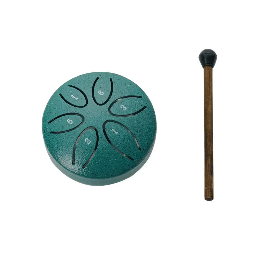 3 Inches Steel Tongue Drum 6 Notes Hand Held Ethereal Drum Zen Meditation Tools Spirit Exercise Percussion Instrument Toys